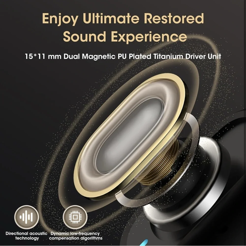 NEW Bluetooth 5.4 Wireless Open Ear Earbuds with Earhook, 3 EQ Modes, 48H Play